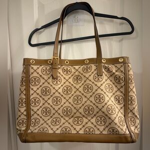 Tory Burch Brown Patterned Tote Bag